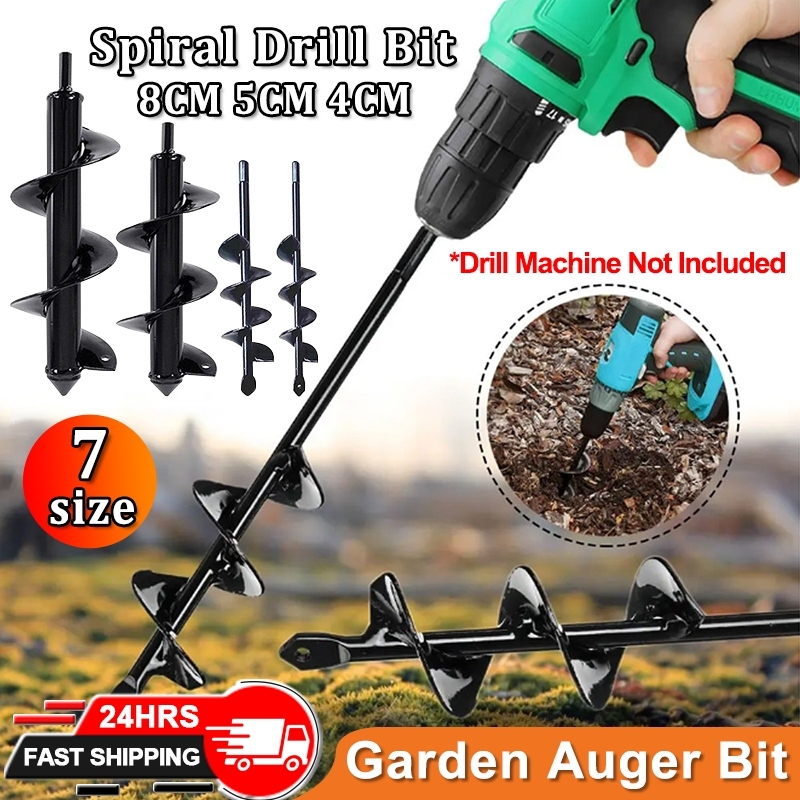 Pro Spiral Drill Bit Post Hole Digger Kit Power Garden Auger Earth
