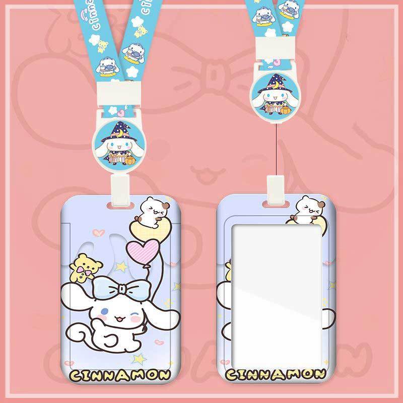 Sanrio Retractable Lanyard Holder Kuromi Cinnamoroll Card Holder School ...