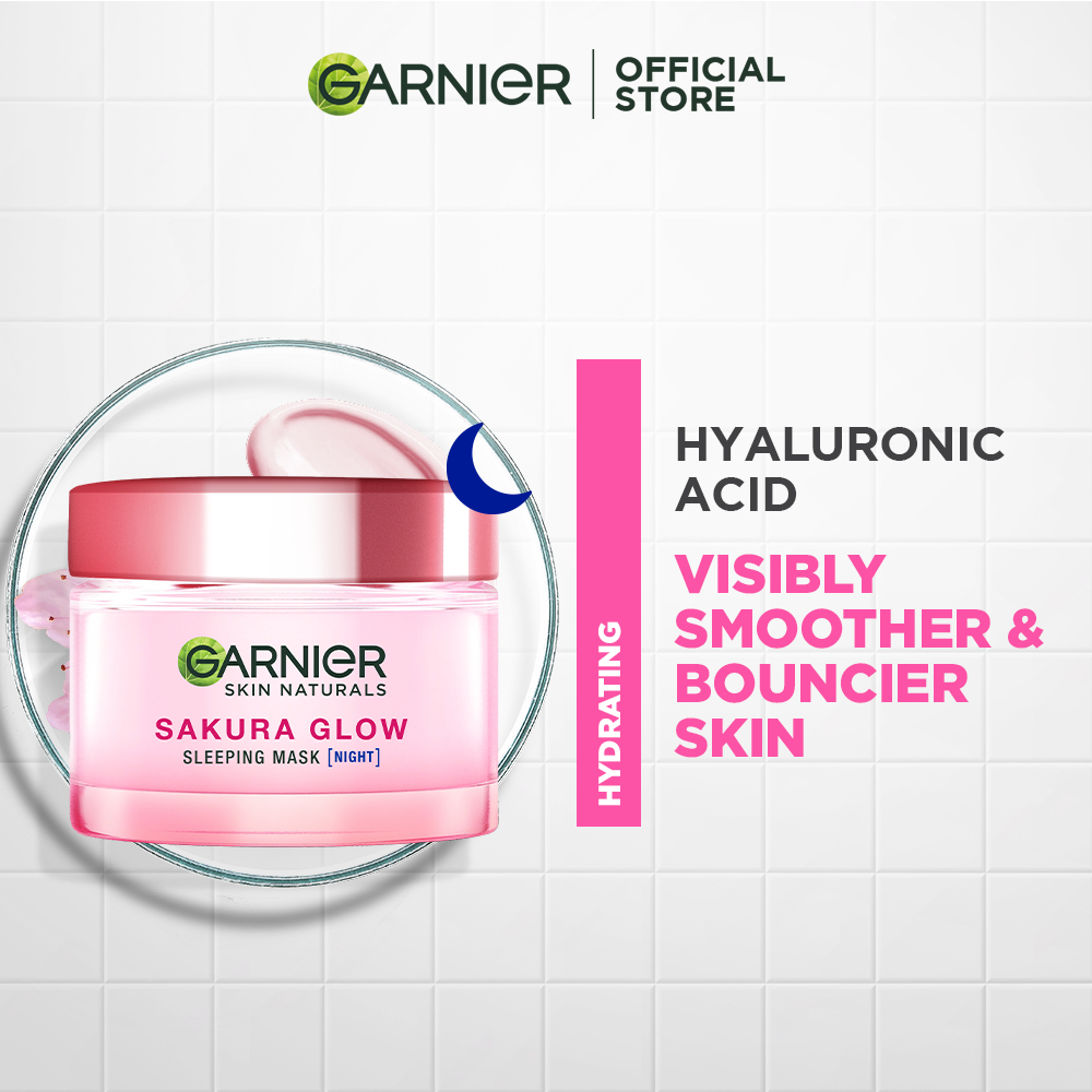 Garnier Sakura Glow Night Cream Moisturizer For Glass Skin Hydrating