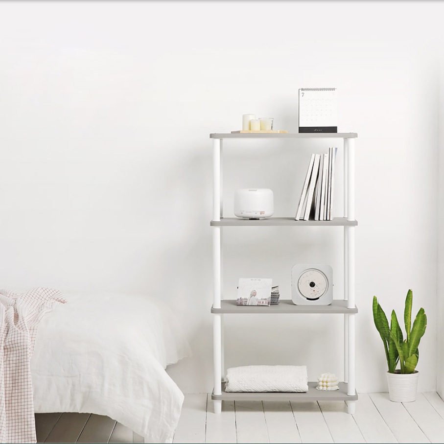 8C Stack 4-Layer Bookcase / Stand / Rack Organizer (Gray) | Shopee ...