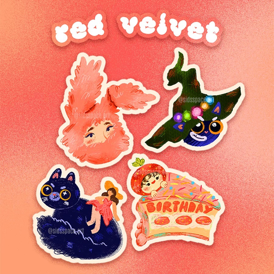 Red Velvet Inspired 4-iece Sticker Pack | sidsspace.art | Shopee ...