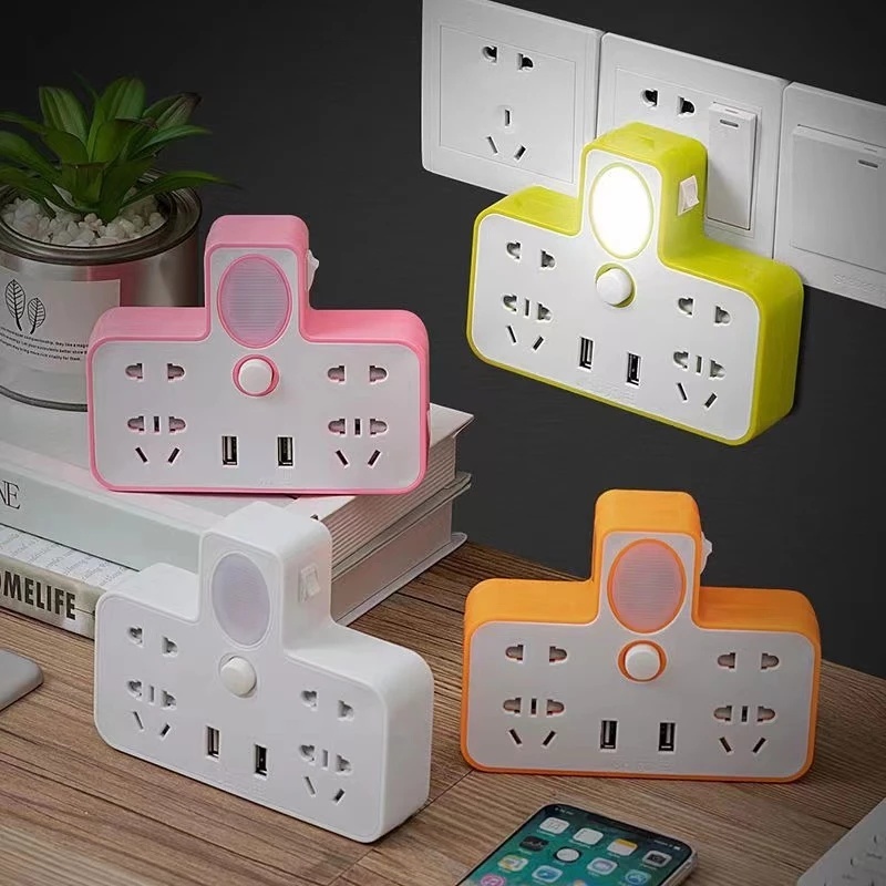 COD Multifunctional Socket Converter USB Switch Plug with Night Light ...