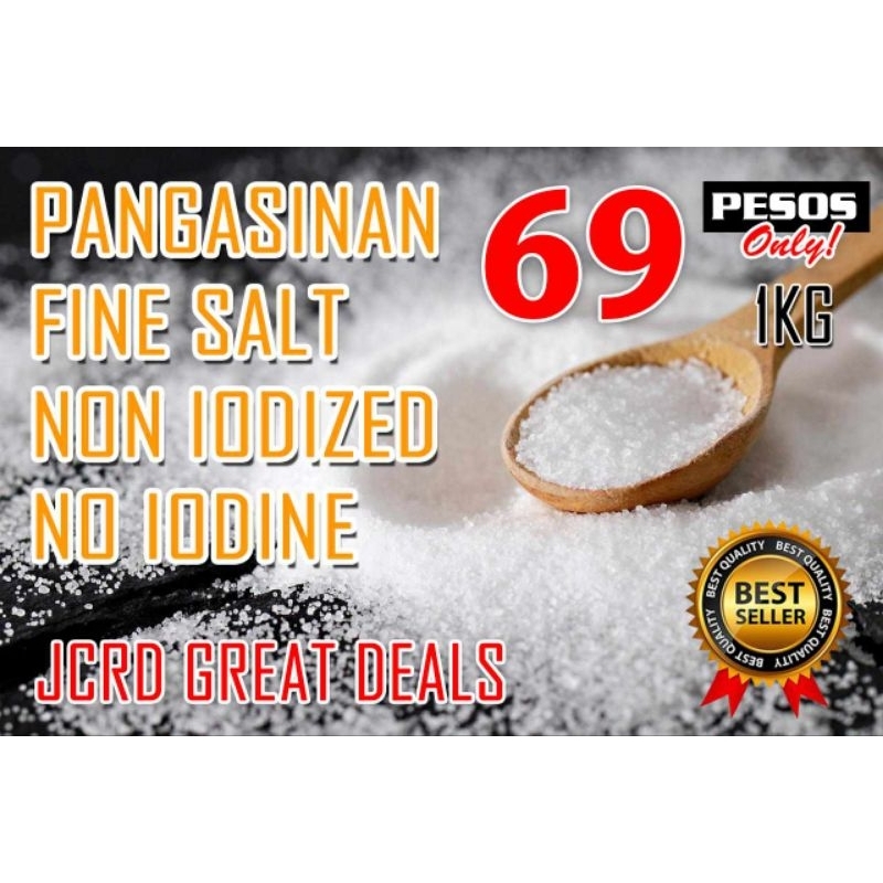 Sea Salt / Fine Salt 1kg From Dasol Pangasinan ( NonIodized/ NoIodine