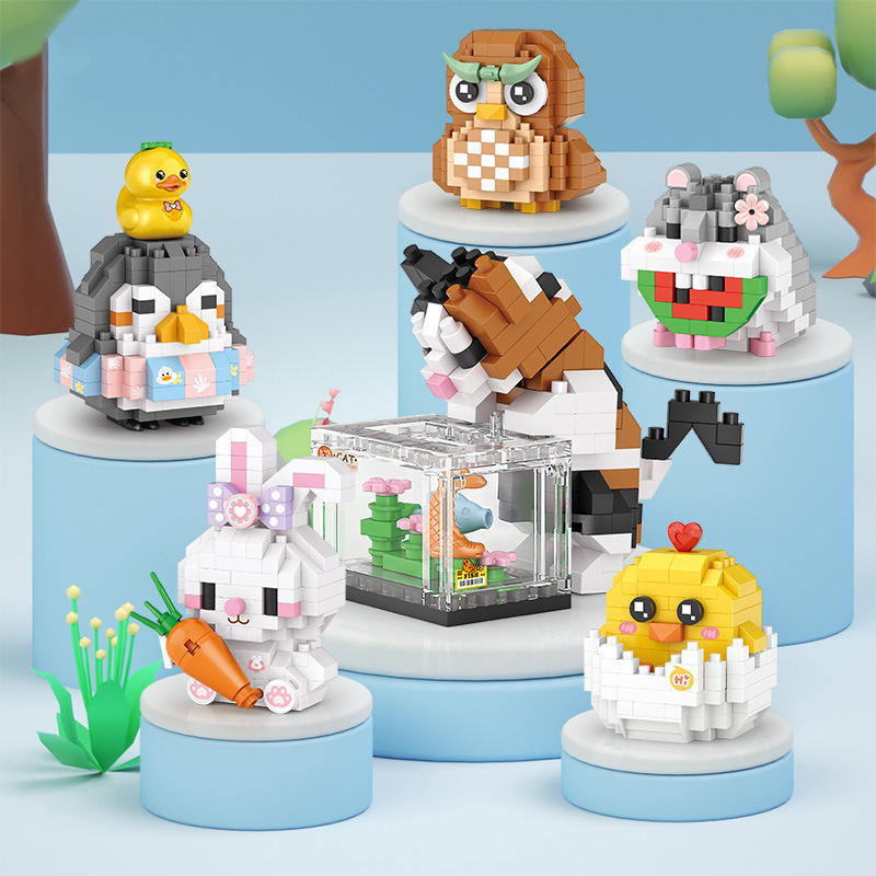 Nano building blocks cartoon animals mini building blocks toys children ...
