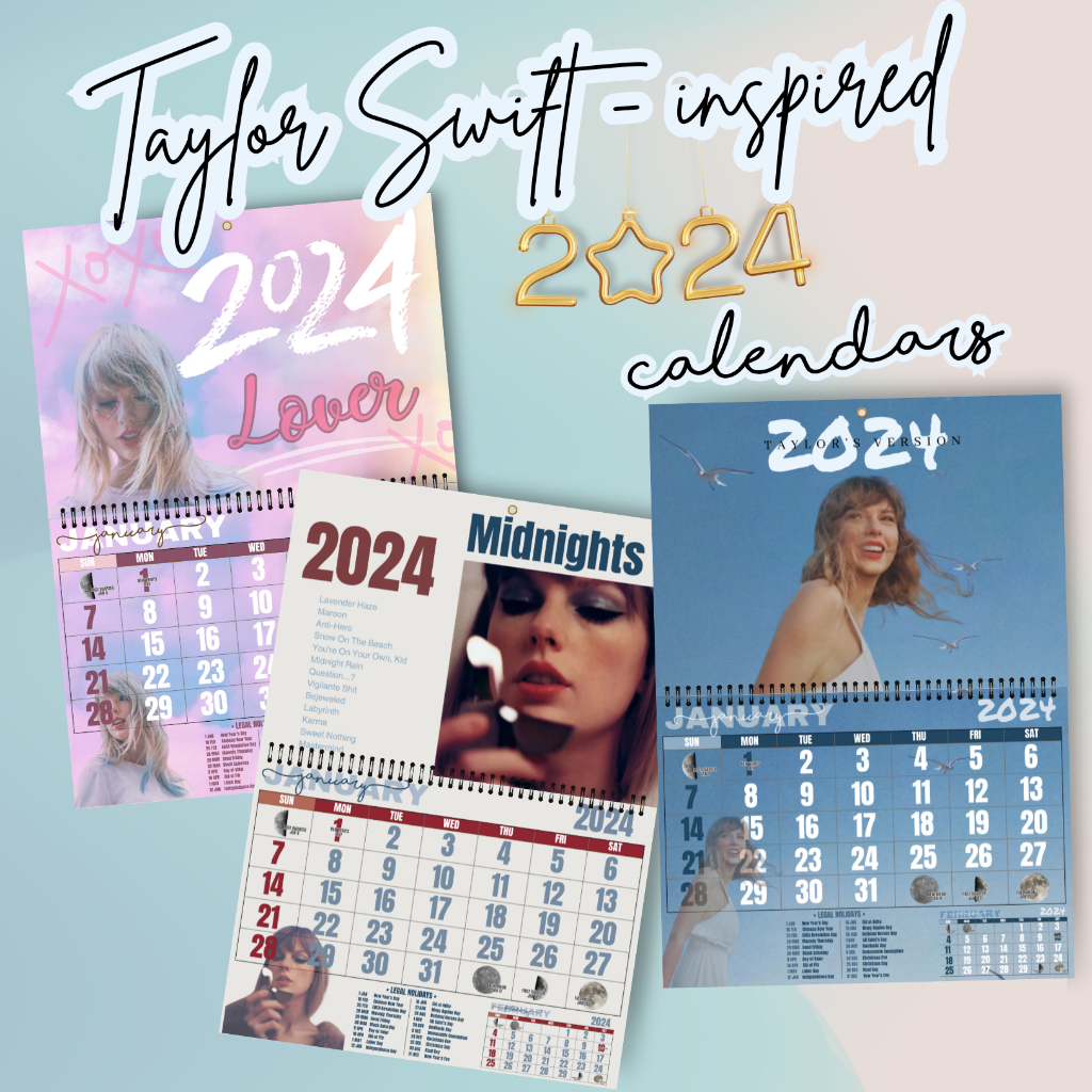 Taylor Swift Inspired 2024 Calendars Midnights 1989 Lover