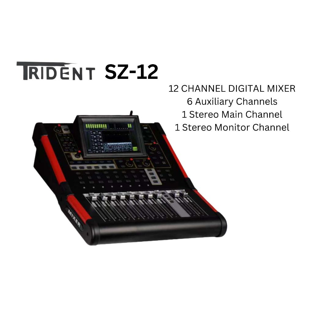 Trident 12 Channel Digital Mixer Dual effects 6 AUX 7