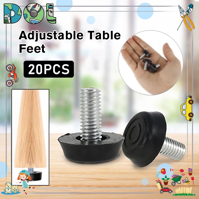 20PCS Adjustable Table Feet M8 Screws On Furniture Levelers Thread