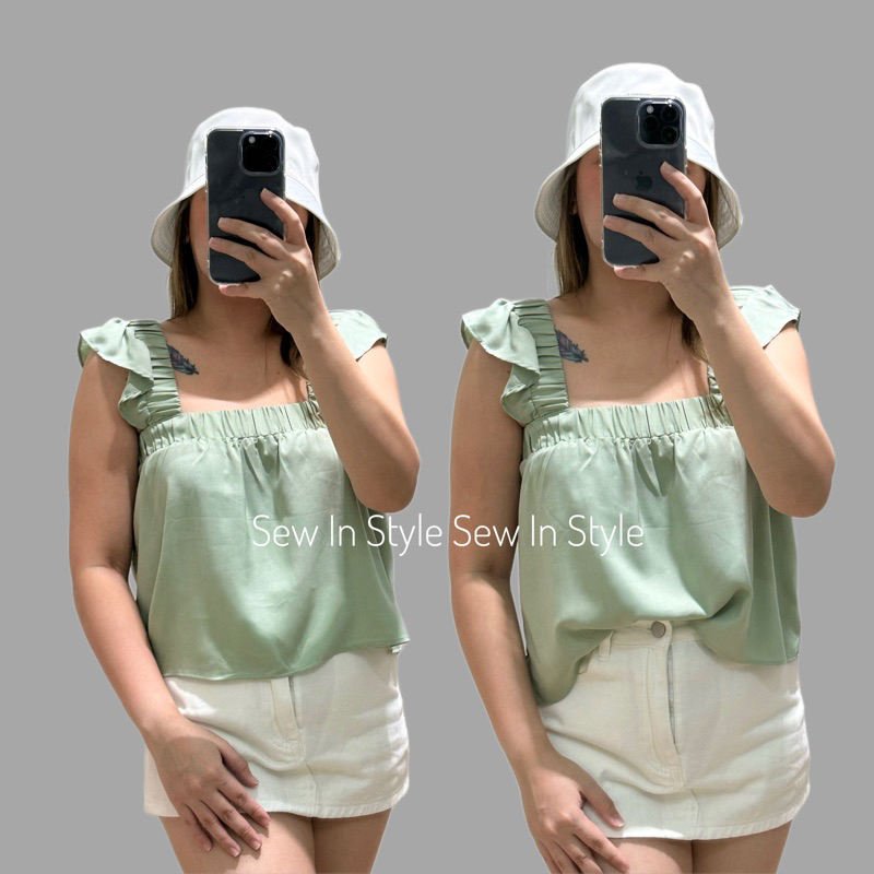 Alexa Ruffled Garter Top (Not Crop) | Shopee Philippines
