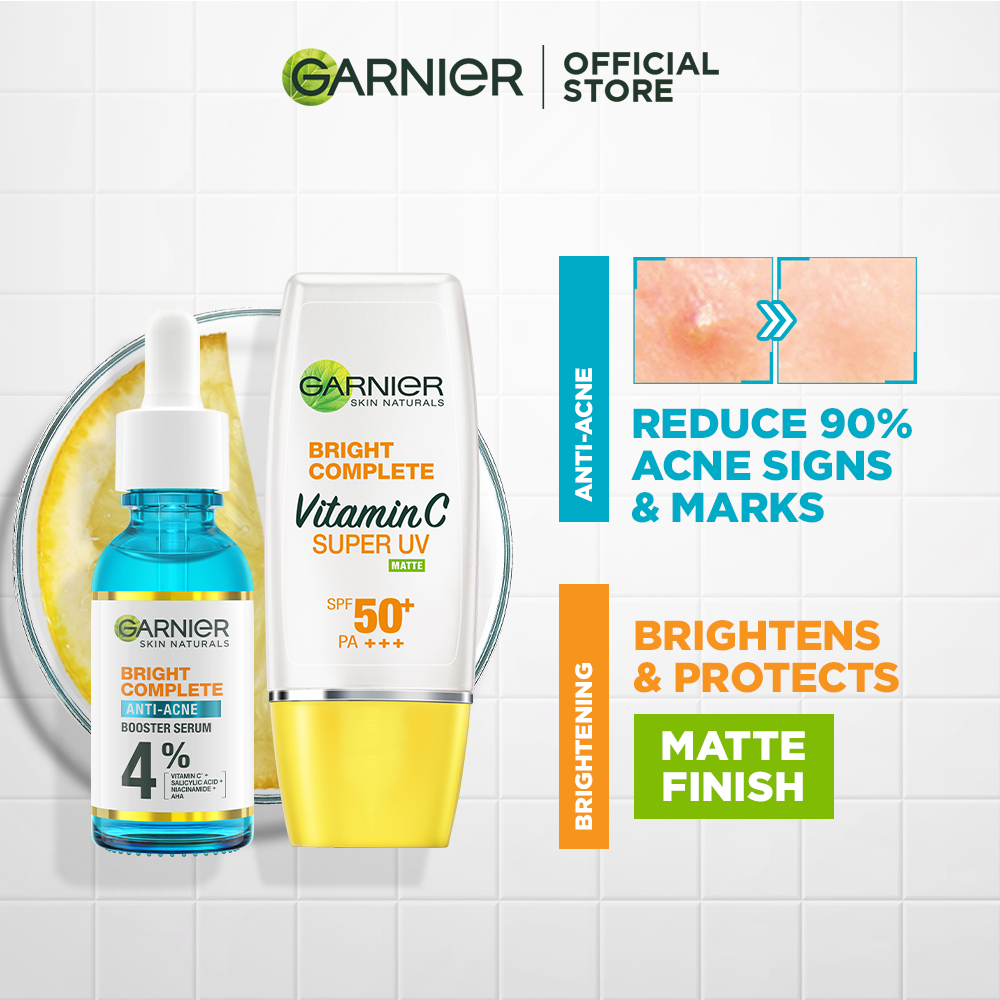 Garnier AntiAcne Suncare Duo Bright Complete AntiAcne Serum & SPF50