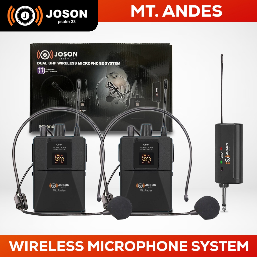 Joson MT. ANDES Dual UHF Wireless Lapel Microphone System | Shopee ...