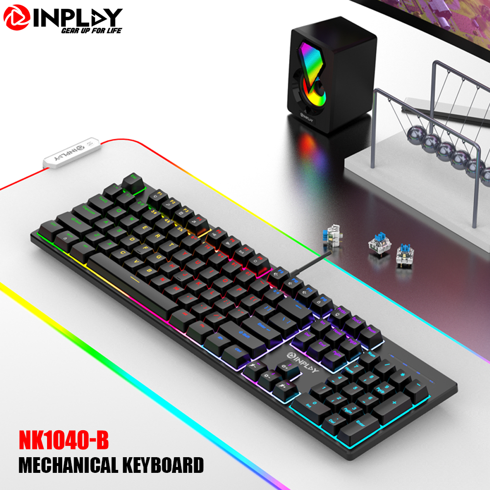 Inplay NK1040B Mechanical Gaming Keyboard 104 Keys Blue Switch With RGB