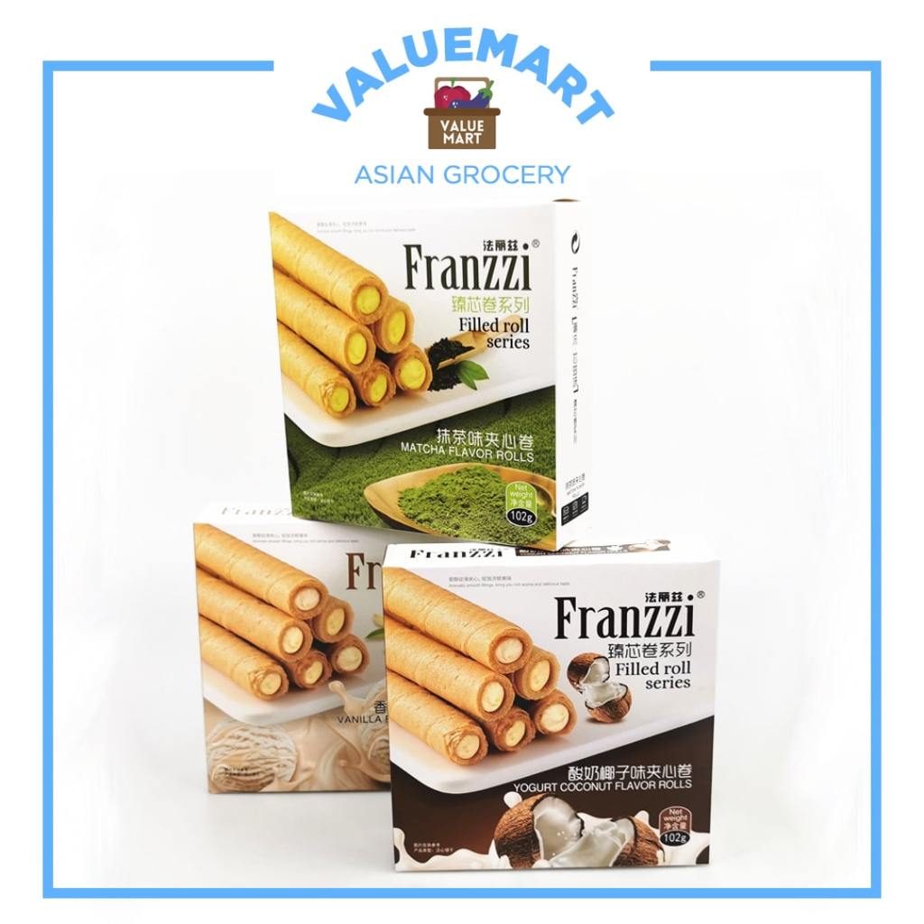 Franzzi Cream Filled Egg Rolls (Matcha, Vanilla, Coconut Yogurt) - 102g ...