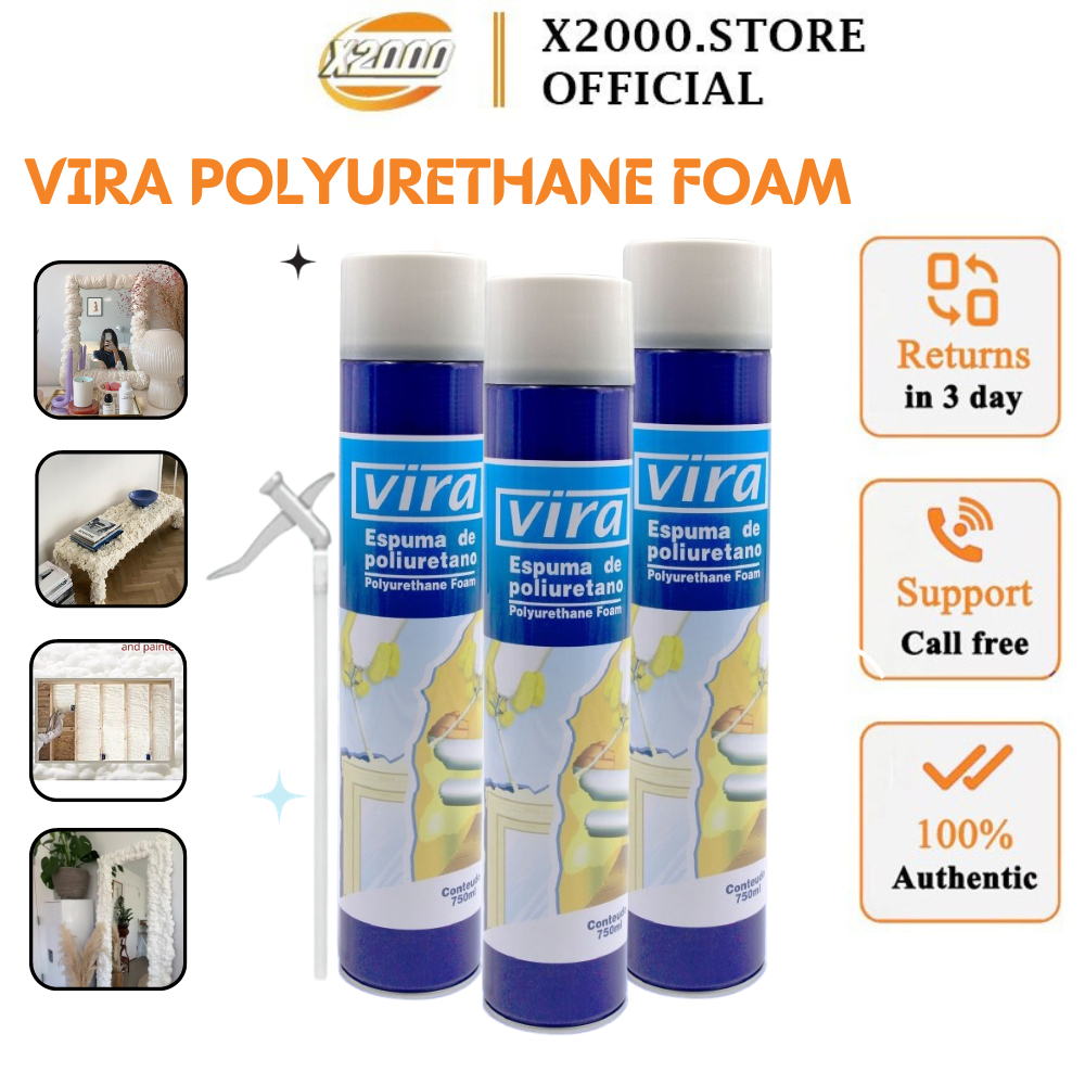 Vira Polyurethane Foam PU Foam Spray For mirror, Fills Crack, Joints
