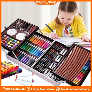 145 Piece Deluxe Art Set with 2 x 50 Sheet Drawing Pad, Art Supplies Wooden  Art Box, Drawing Painting Kit with Crayons, Oil Pastels, Colored Pencils