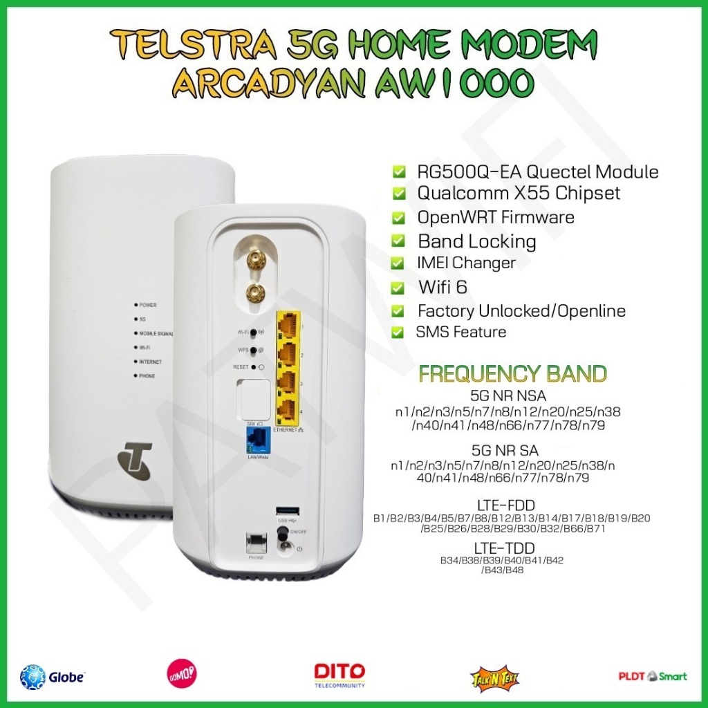 Unlocked Arcadyan Telstra 5g Home Modem X55 AW1000 Wifi 6 AX36000 ...