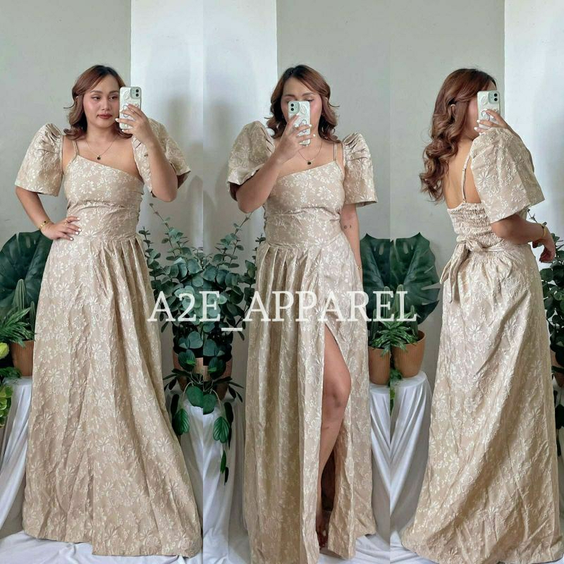 A2E | Amor Filipiniana Dress | Modern Filipiniana Maxi Dress with ...