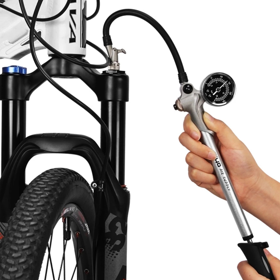 GIYO Foldable Air Shock Bicycle Hand Pump 300 PSI BAR Gauge Schrader Presta Valve For Air Fork Shopee Philippines