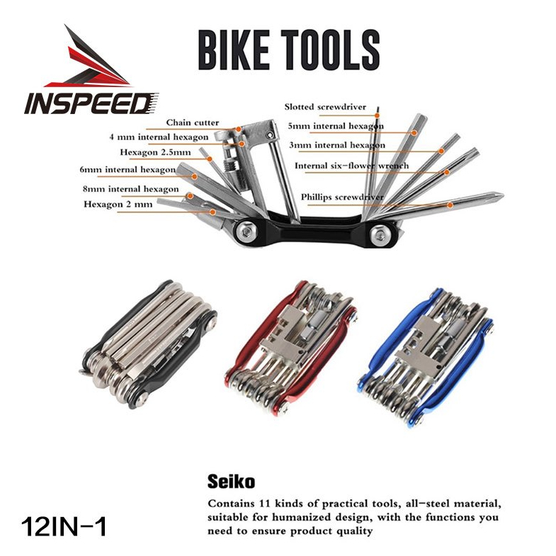 Inspeed 12 in-1 Bicycle Multifunctional Portable Tools Cycling Repair ...