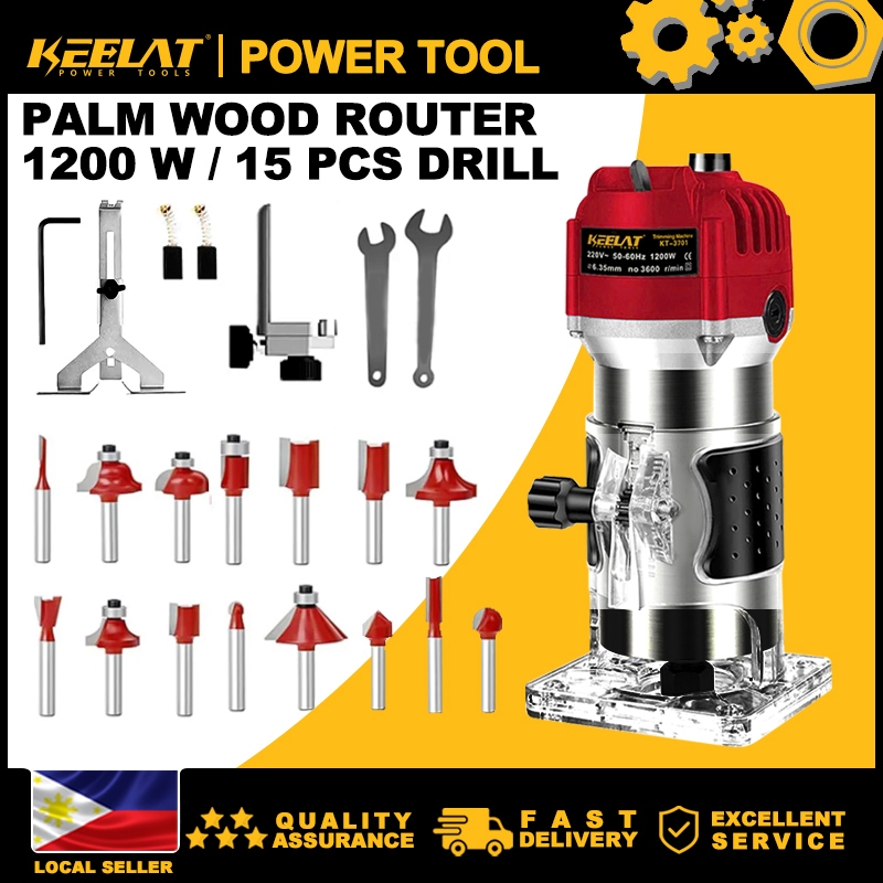 KEELAT 1200W Palm Wood Router Machine for Wood Trimmer Router Laminate ...