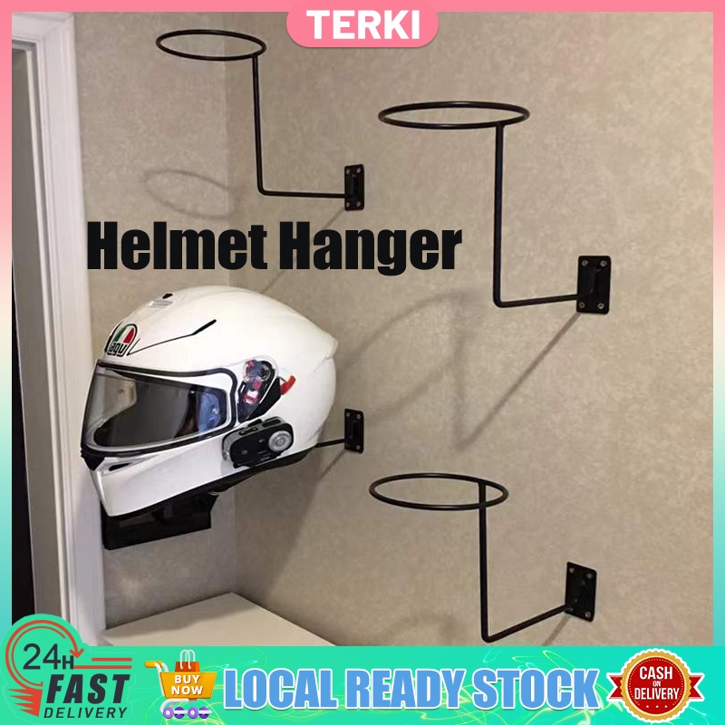 Helmet Hanger Wall Mount Motorcycle Safety Helmet Stand Display Rack