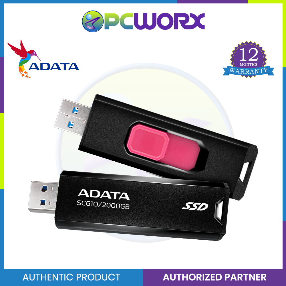 Adata SC610 1TB/2TB External SSD Stick, SuperSpeed USB 3.2 Gen 2 USBA