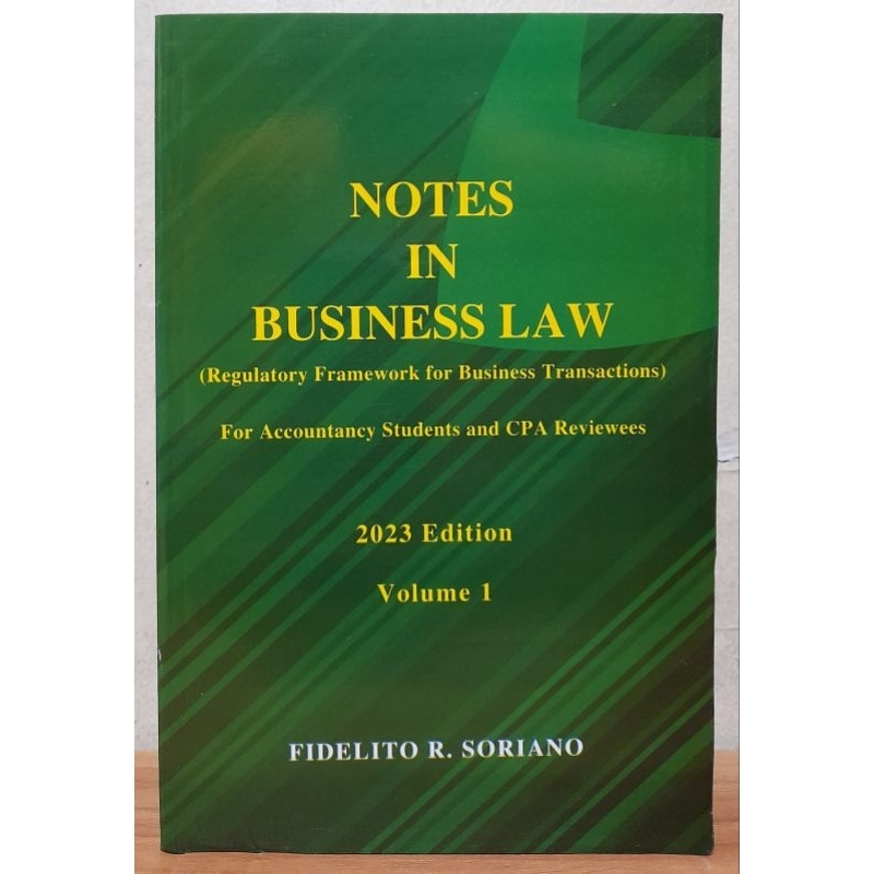 NOTES IN BUSINESS LAW 2023 EDITION VOL.1 | Shopee Philippines
