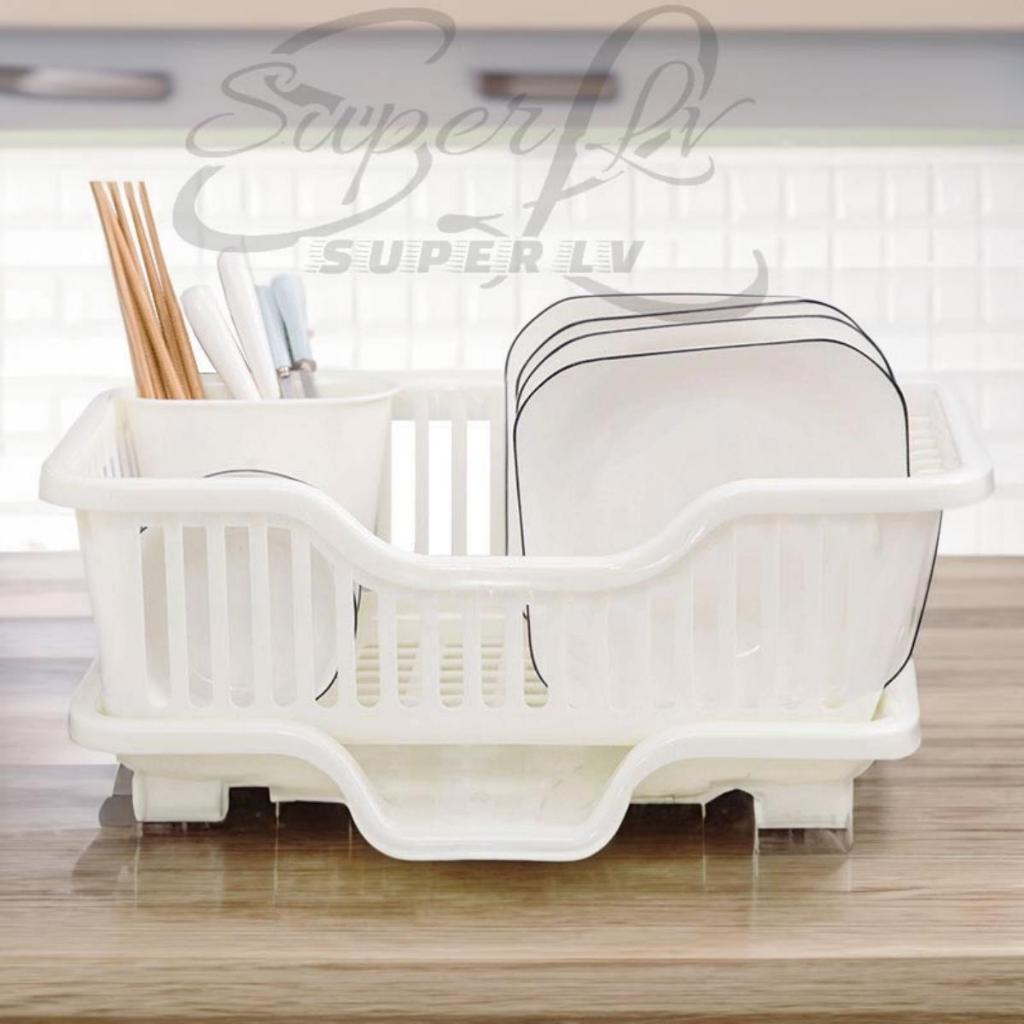 kitchen single layer plate organizer rack standing model drying storage ...