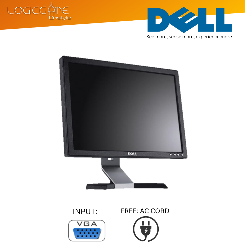 Dell 17 INCH CLASS B LCD SQUARE MONITOR FREE AC CORD & WALLMOUNT ...