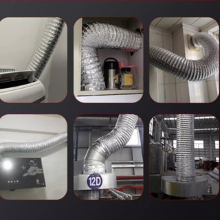 L-16ft Aluminium Air Ventilation Ducting Foil Tube Hose Duct Pipe Range ...