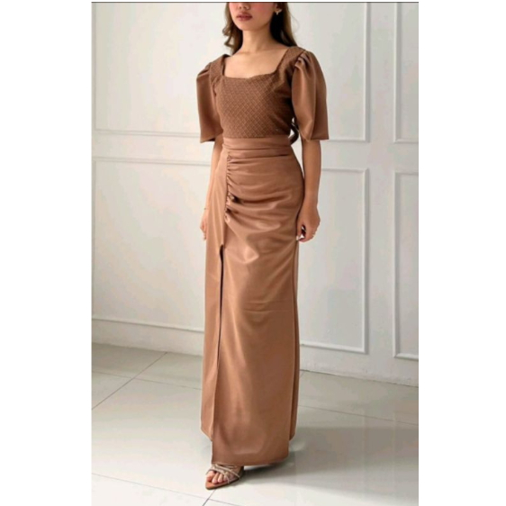Comfy CARNATION Long, Elegant, Modern Filipiniana Dress / Gown, fits Up to  3XL | Shopee Philippines