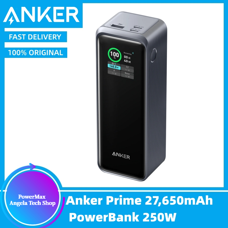 Anker Prime Power Bank 27650mAh 3-Port 250W Portable Charger 99.54Wh  w/Smart App