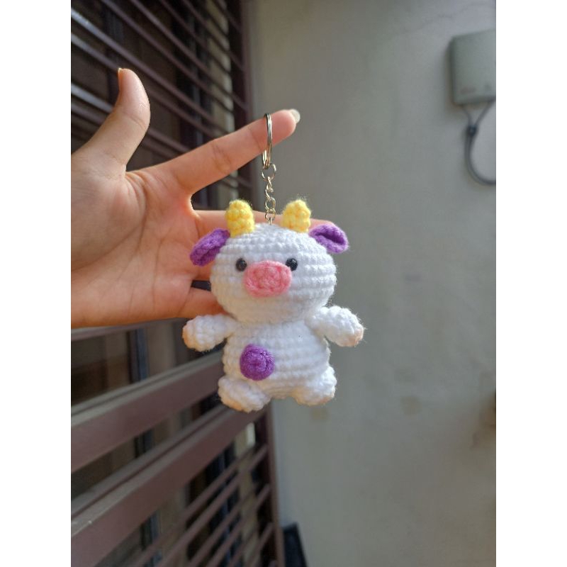 PRE-ORDER] Crochet Cow Keychain Shopee Philippines