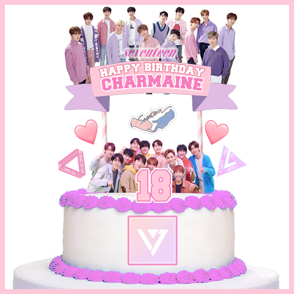 Customized SEVENTEEN 17 KPOP cake topper and party decorations | Shopee ...