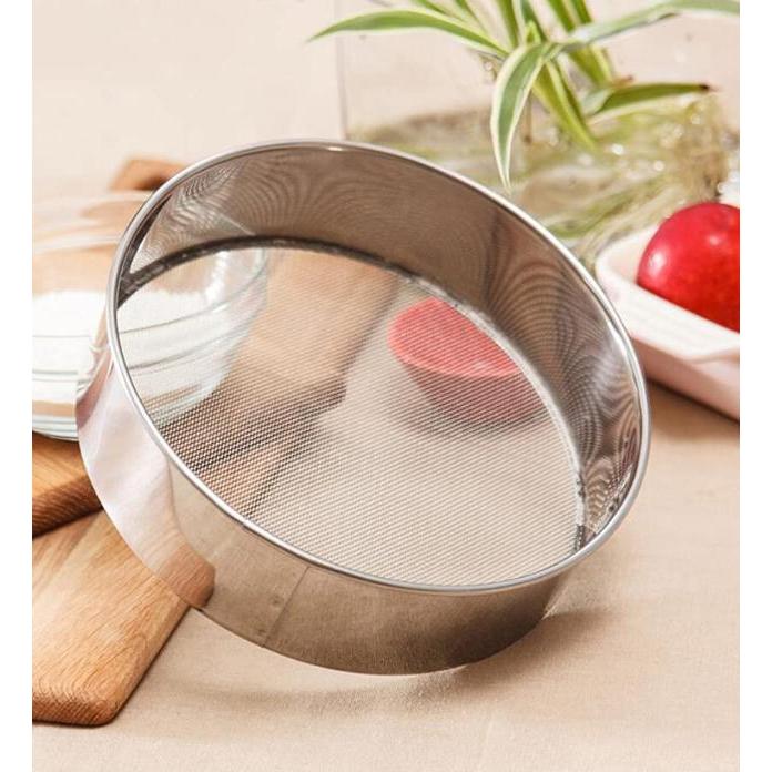 Kitchen Fine Mesh Flour Sifter / Handheld Round Stainless Steel Flour