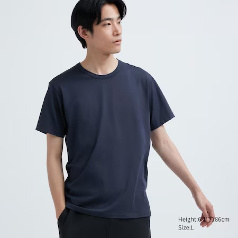 AIRism Cotton Crew Neck T-Shirt/AIRism Crew Neck Short Sleeve T-Shirt