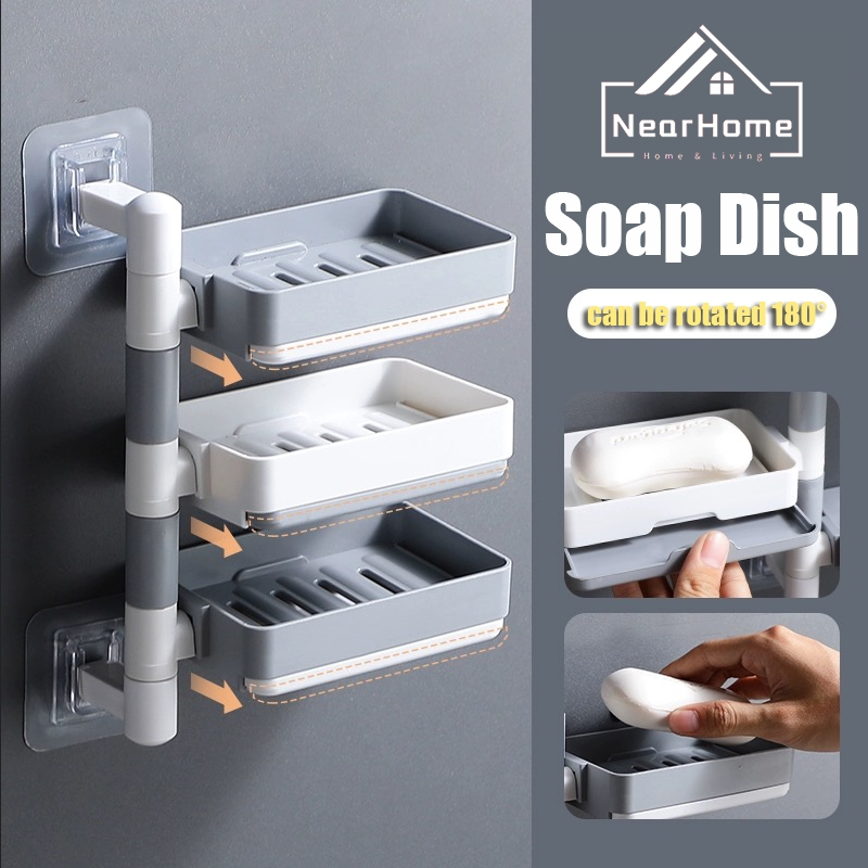 Bathroom organizer Soap Holder Wall Mounted Three Layer Soap Organizer ...