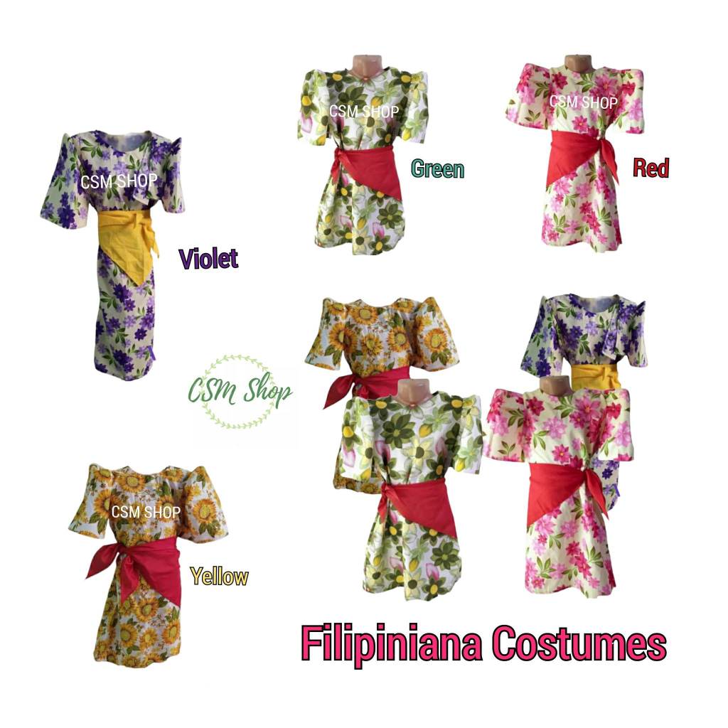 Buwan Ng Wika Costumes Filipiniana Dress Traditional Filipiniana Clothing Balintawak Dress 2039