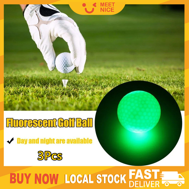 3PCS LED Lighting Golf Ball Lightup Flashing Glow in the Dark LED Golf