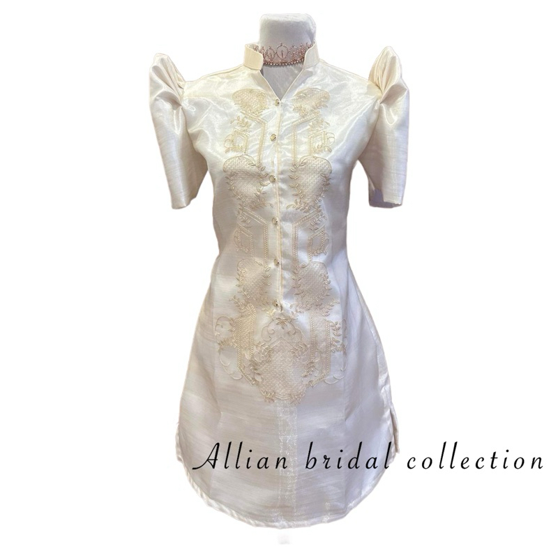 Shop beige filipiniana dress for Sale on Shopee Philippines