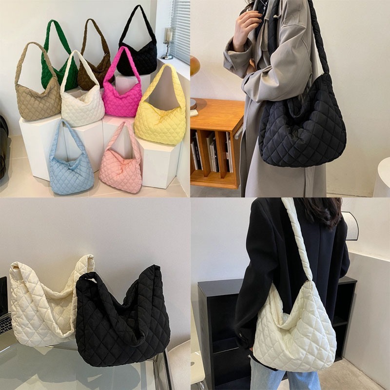 Retro Lattice Cloud Shoulder Female Handbag FashionSimple Tote Bag ...