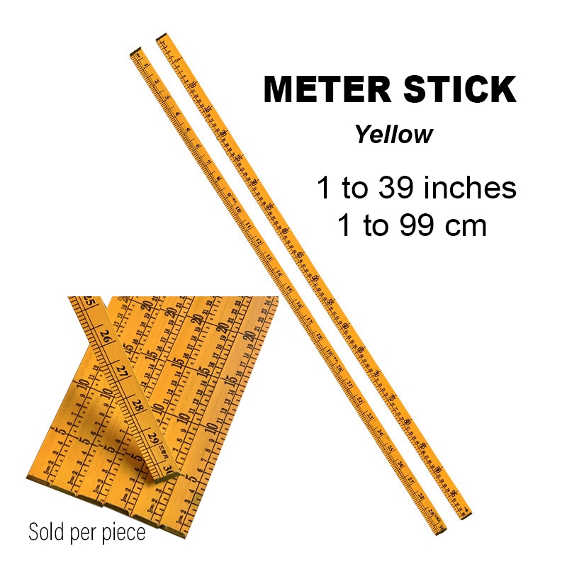 Yellow Meter Stick Wooden Ruler (1piece) Shopee Philippines