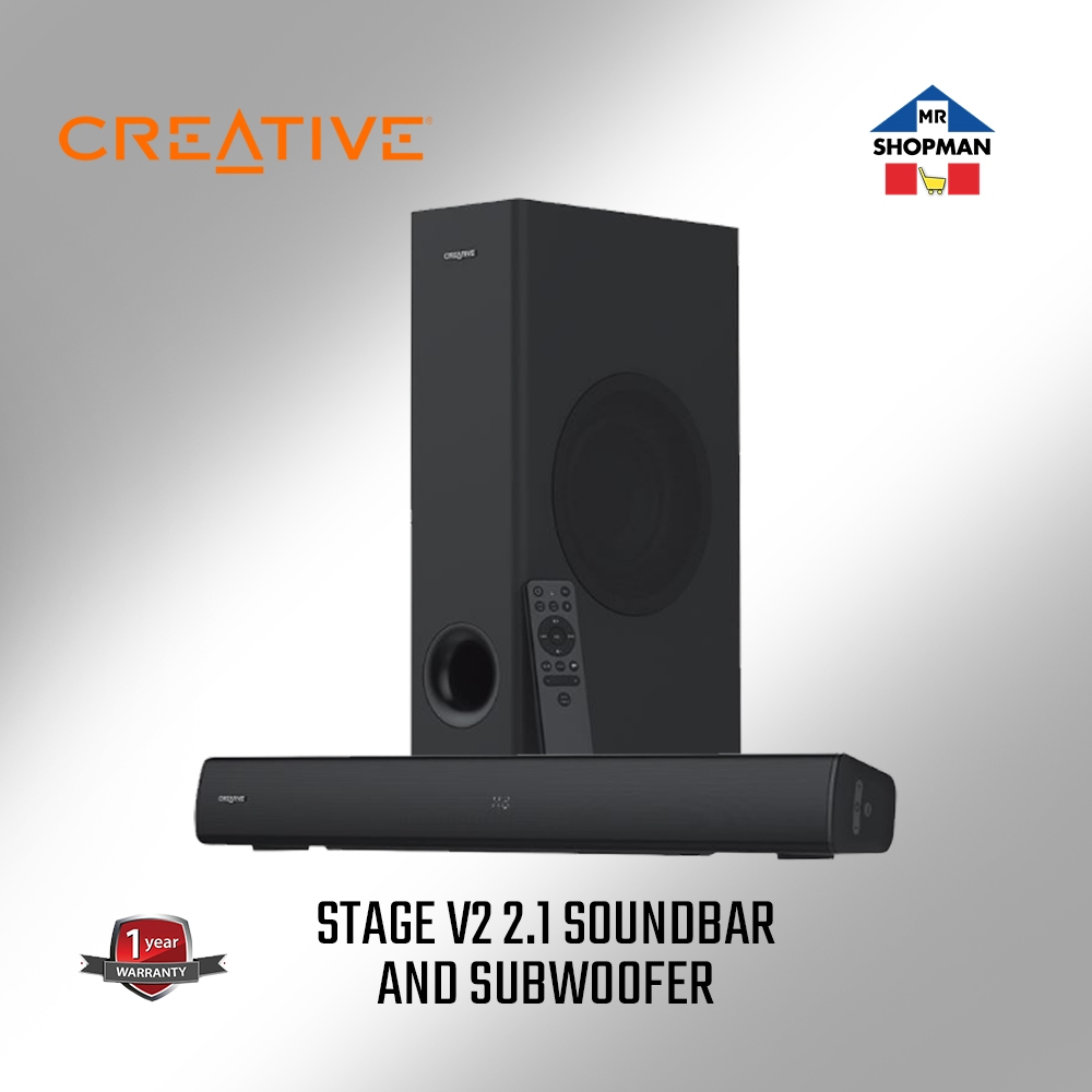 Creative soundbar hot sale with woofer