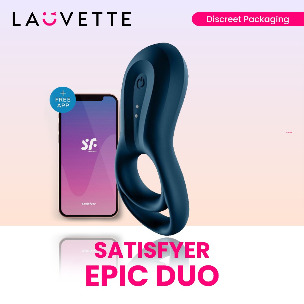 SATISFYER - APPLICATION EPIC DUO RING VIBRATOR BLEU