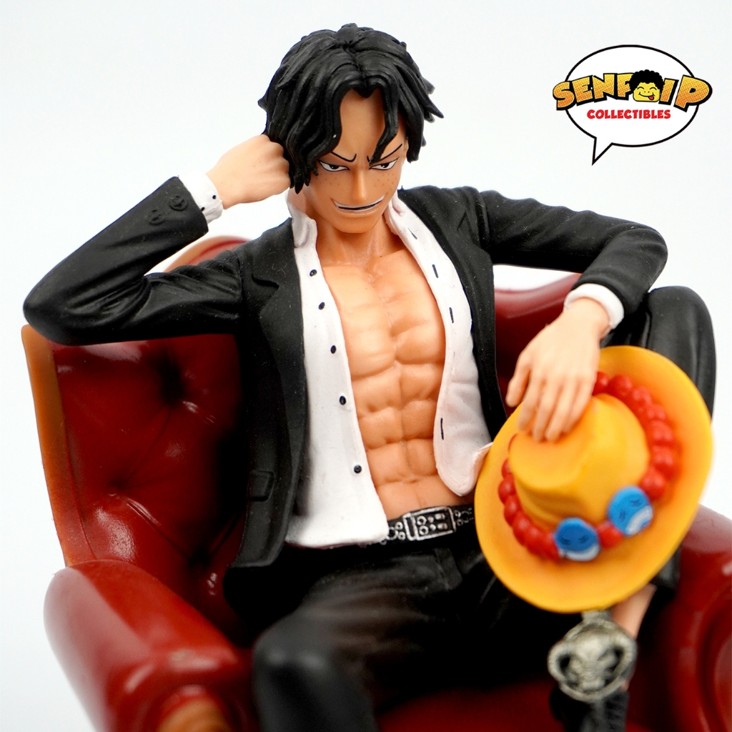 HQKO One Piece Black Suit, Ace Sofa, Ace Sitting Ver PVC Action Figure ...