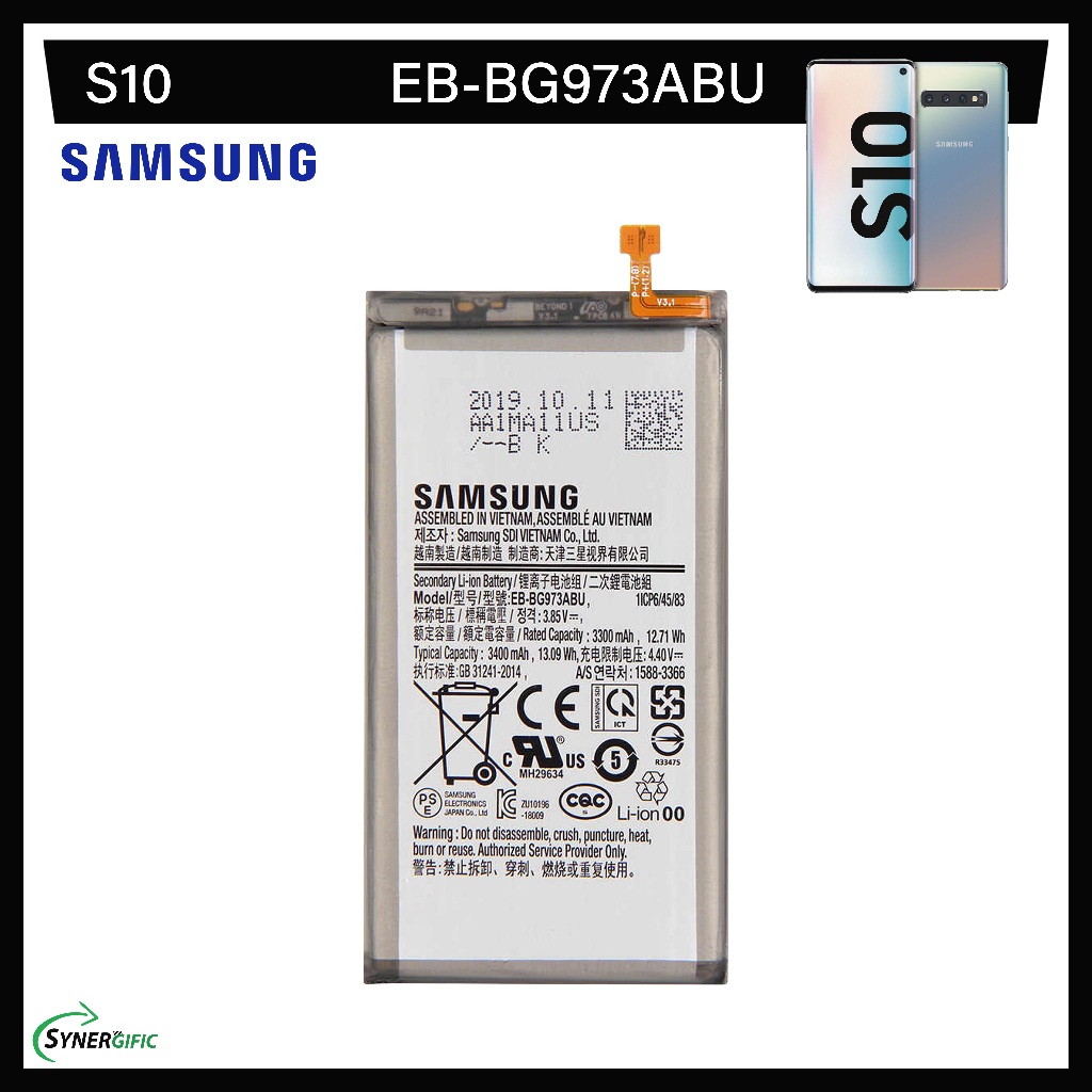 Original Samsung Galaxy S10 Battery Model Eb Bg973abu 3400mah Original Battery Shopee 6726