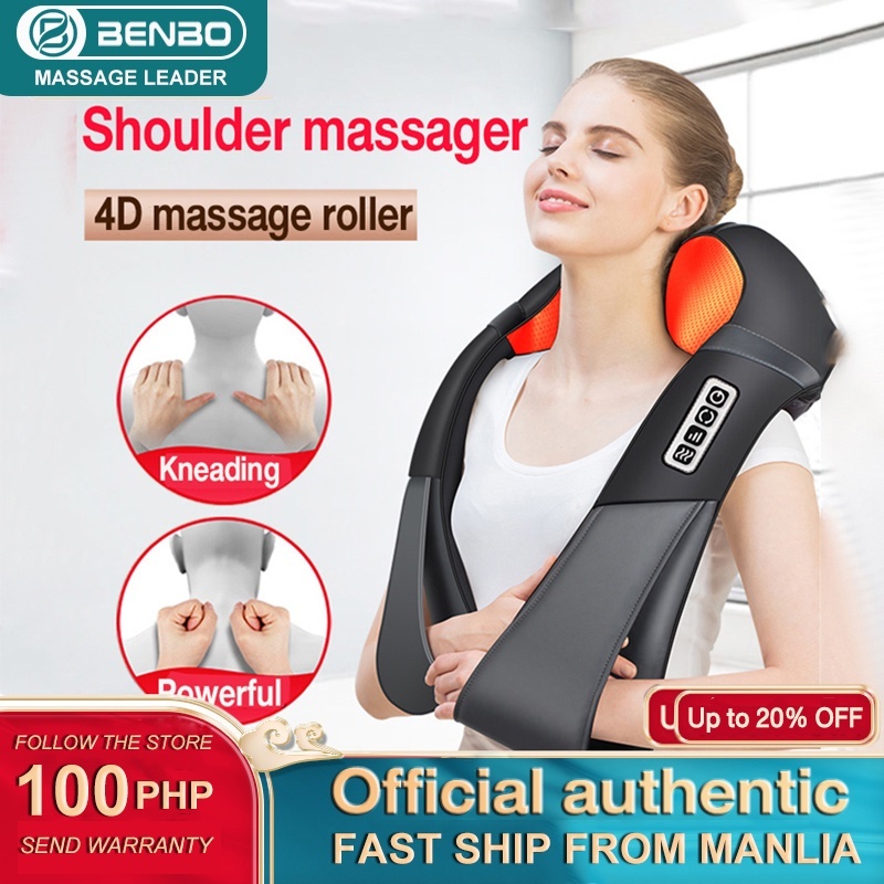 BENBO U Shape Electric Shiatsu Neck Shoulder Body Portable Massagers ...