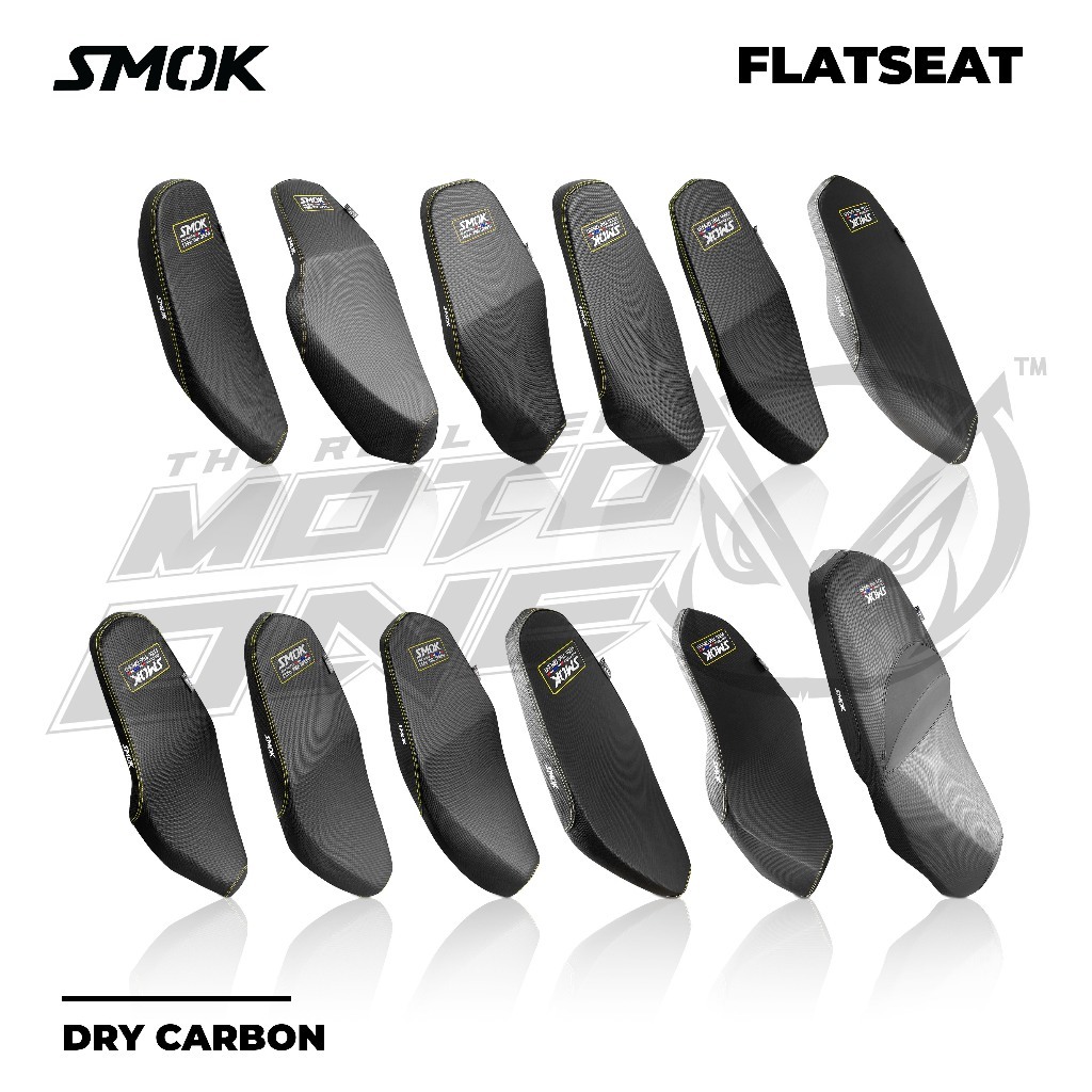 SMOK THAI DRY CARBON FLAT SEAT (NEW YELLOW LOGO)AEROX/SNIPER/CLICK ...