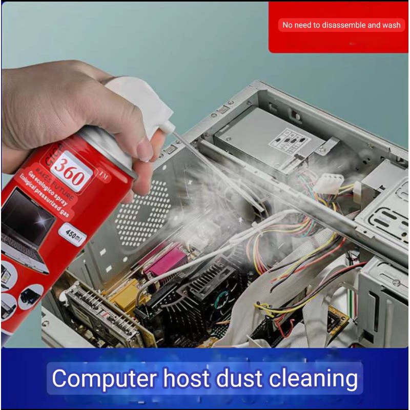 Air Duster 450ml Compressed Air Can for PC Laptop Keyboard