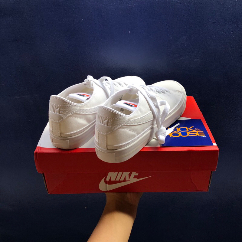 Nike Womens Court Legacy Canvas Triple White Casual Shoes 100 Original Shopee Philippines