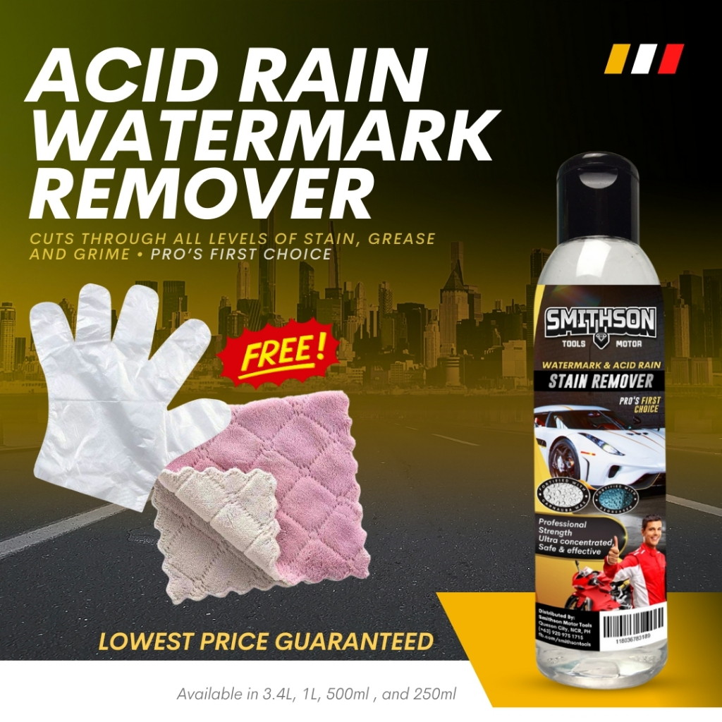 Smithson Watermarks Acid Rain Remover 120ml FREE Microfiber Towel